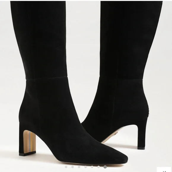 Sam Edelman sylvia wide calf black suede knee high boots - Picture 3 of 9